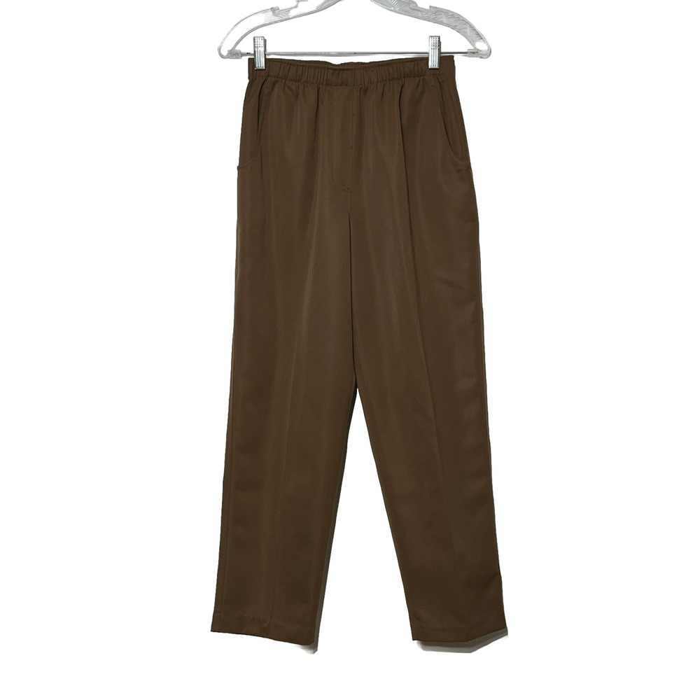Kim Rogers‎ Petite Women's Brown Elastic Waist Straight Leg Pants Size 6P